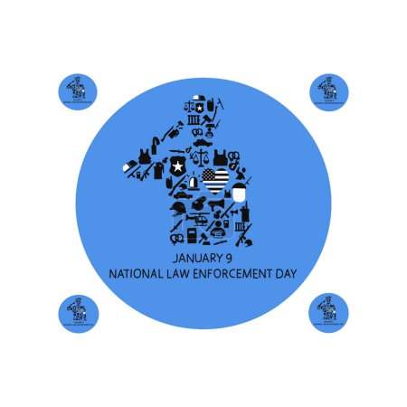 Illustration for NATIONAL LAW ENFORCEMENT DAY vector - Royalty Free Image