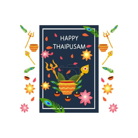Illustration for India festival HAPPY THAIPUSAM - Royalty Free Image