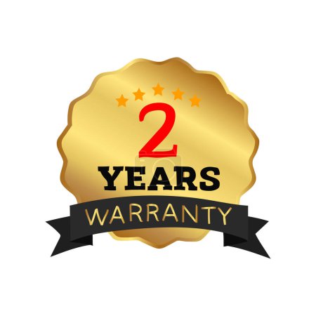 Photo for Years warranty golden badge label vector - Royalty Free Image