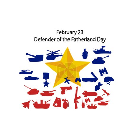 Téléchargez les illustrations : Bannière de la Journée du Défenseur de la Patrie - en licence libre de droit