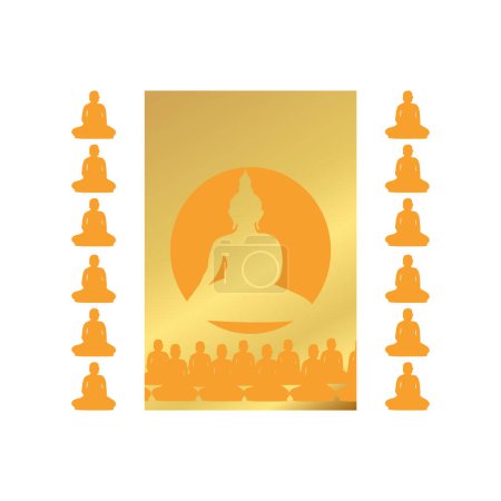 Ilustración de Día de los Budas makha bucha día 24 Febrero vector - Imagen libre de derechos