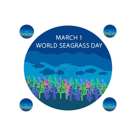 World seagrass day vector illustration