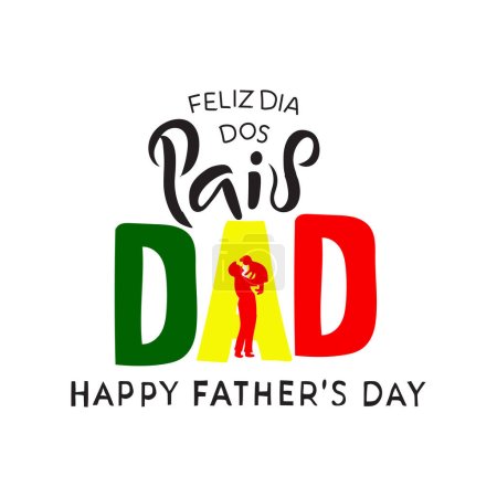 Téléchargez les illustrations : Feliz dia dos pais fête des pères vecteur portugais - en licence libre de droit