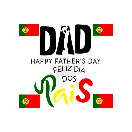 Ilustración de Feliz día dos pais padre día portugal vector - Imagen libre de derechos