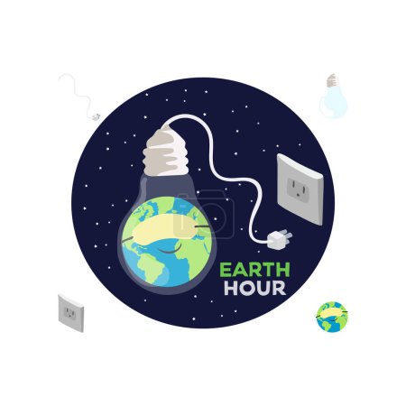 Earth Hour Vektor Illustration