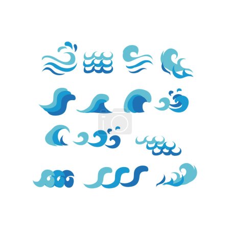 vector de iconos de onda de agua iconos