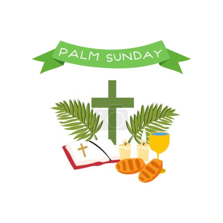 Illustration for March 24 palm sunday Vector illustration - Royalty Free Image