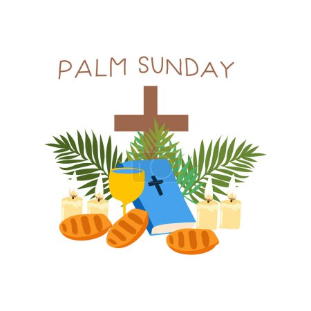 Illustration for March 24 palm sunday Vector illustration - Royalty Free Image