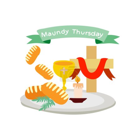 vector Maundy Thursday bread jesus