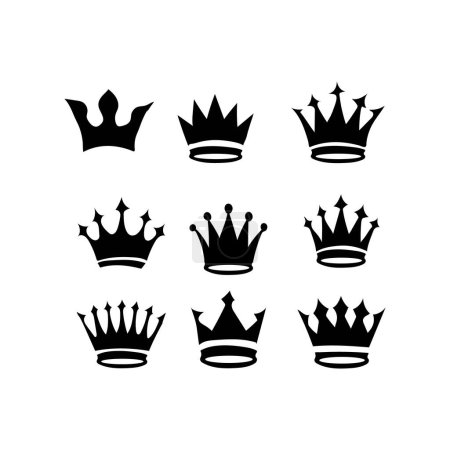 vector Crown icon set Crown sign
