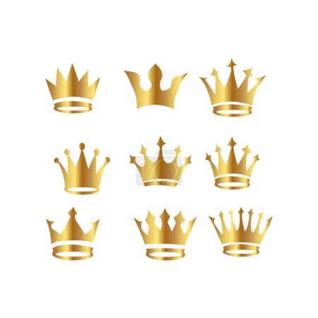 Vektor Krone Symbol gesetzt Krone Zeichen