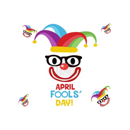 Illustration for April fools day 1 April. - Royalty Free Image