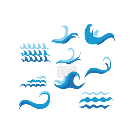 Ilustración de Agua océano olas iconos - Imagen libre de derechos