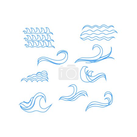 Ilustración de Agua océano olas iconos - Imagen libre de derechos