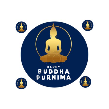 Illustration for HAPPY BUDDHA PURNIMA vector - Royalty Free Image