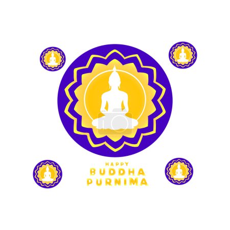 Téléchargez les illustrations : Vecteur HAPPY BUDDHA PURNIMA - en licence libre de droit