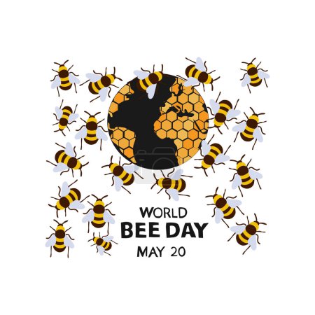 Téléchargez les illustrations : Vecteurs de la journée mondiale des abeilles - en licence libre de droit
