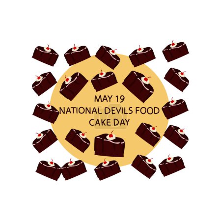Illustration for NATIONAL DEVILS FOOD CAKE DAY - Royalty Free Image