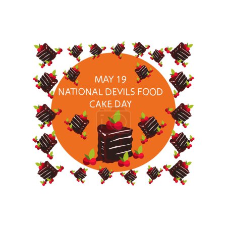 Illustration for NATIONAL DEVILS FOOD CAKE DAY - Royalty Free Image