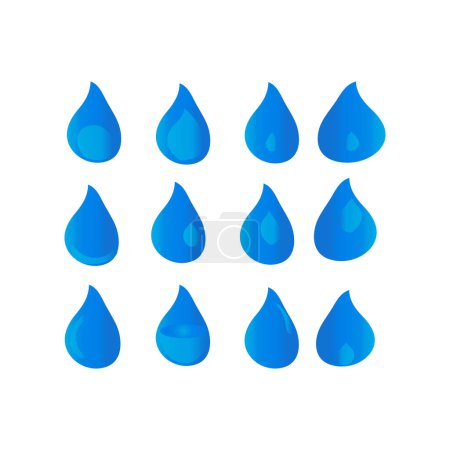 pack isolated water droplet set