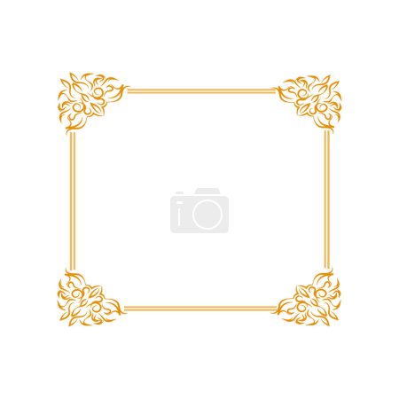 Corner Certificate Border Pattern Line Photo Thai Frame Luxury Golden Rectangle Islamic Wedding Invitation Background
