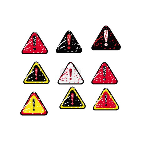 Illustration for Red warning marks Red Warning Triangle - Royalty Free Image