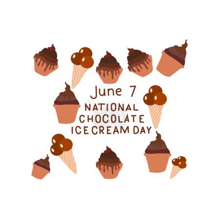 Illustration for National chocolate iec cream day - Royalty Free Image