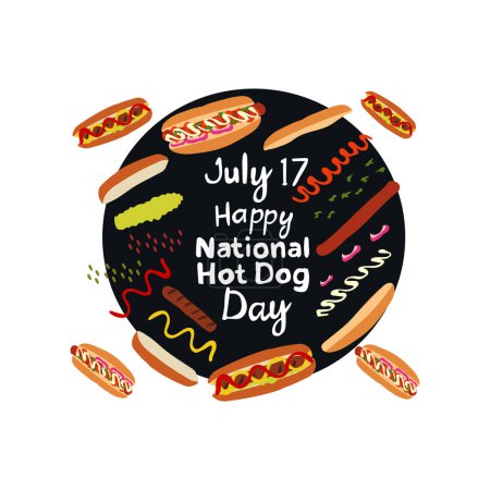 National hot dog day vector set
