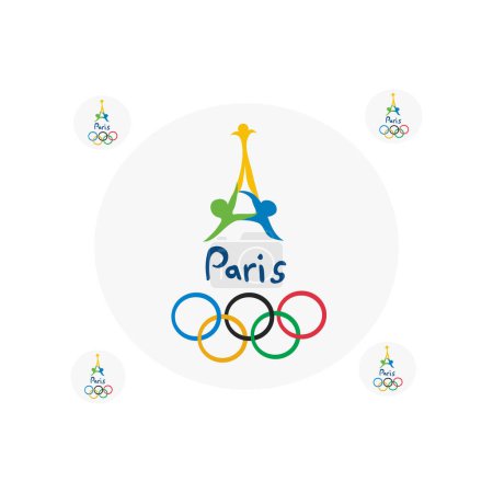 olympic paris france set vector
