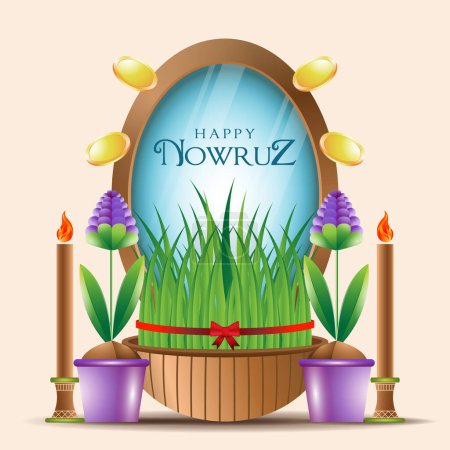 Ilustración de Happy Nowruz banner template - Imagen libre de derechos