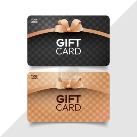 gift card template design with gold ribbon