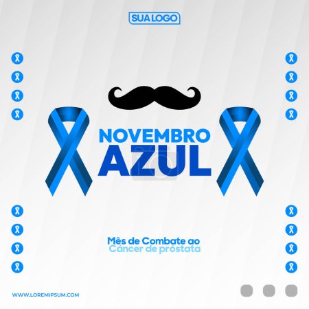 Illustration for Novembro azul campaign banner design - Royalty Free Image