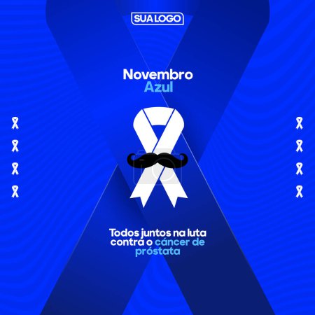 Illustration for Blue November Against Prostate Cancer Novembro Azul - Royalty Free Image