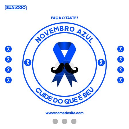 Illustration for Novembro azul Blue November vector - Royalty Free Image