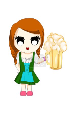 Téléchargez les photos : Chi-bi anime fille avec bière oktoberfest - en image libre de droit