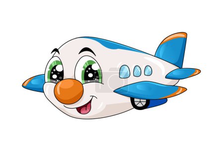 Foto de Un pequeño dibujo animado lindo avión carácter ilustración - Imagen libre de derechos