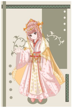 Foto de Personaje de estilo anime Un hermoso emperador consorte de la ilustración del antiguo reino - Imagen libre de derechos