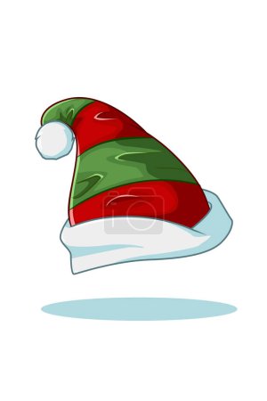 Téléchargez les photos : Une illustration de chapeau de Noël rouge vert - en image libre de droit