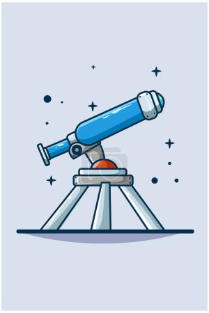 Téléchargez les photos : Illustration d'icône télescope dessin à la main - en image libre de droit