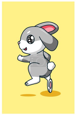 Illustration for The hopping rabbit illustration - Royalty Free Image