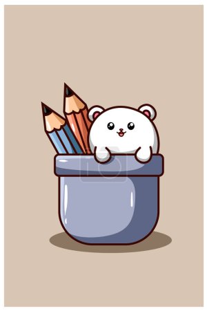 Téléchargez les photos : Un hamster mignon et drôle avec illustration de dessin animé au crayon - en image libre de droit