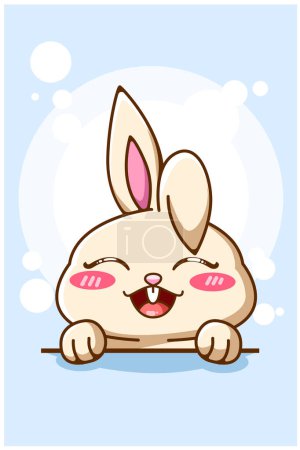 Téléchargez les photos : Une illustration de dessin animé de personnage animal de lapin mignon et beau - en image libre de droit
