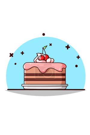 Illustration for Nice and sweet tart cake cartoon illustration - Royalty Free Image