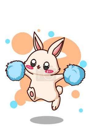 Téléchargez les photos : Illustration de dessin animé de lapin mignon et joyeux - en image libre de droit