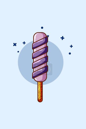 Téléchargez les photos : Bâtonnets de crème glacée illustration de dessin animé - en image libre de droit