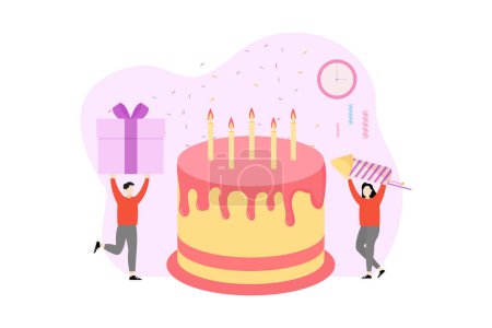 Illustration for Birthday Party Flat Design - Royalty Free Image
