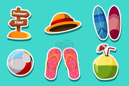 Illustration for Summer Holiday Sticker Element Collection - Royalty Free Image