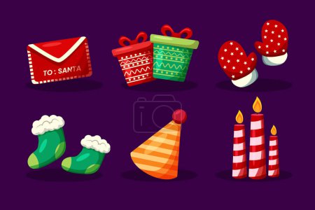 Illustration for Cute Christmas Sticker Element Collection - Royalty Free Image