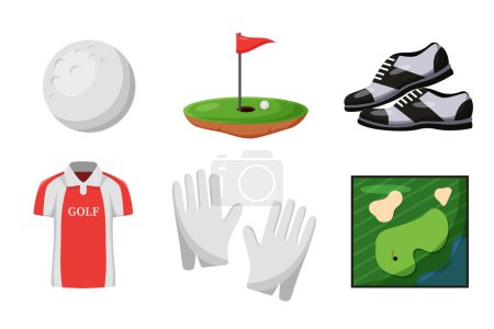 Ilustración de Conjunto de diseño de elementos de golf - Imagen libre de derechos