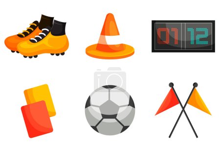 Foto de Set colección de elementos de fútbol - Imagen libre de derechos